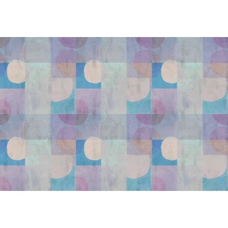 Fototapete Geometrische Muster in Kühlen Pastelltönen - Vliestapete mit Kreisen 