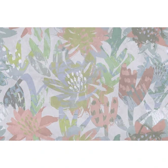 Abstract floral wallpaper in pastel colours - non-woven wallpaper with floral pattern 