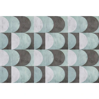 Kreis-Geometrie Tapete in Pastellblau Grau - Vliestapete Modern 