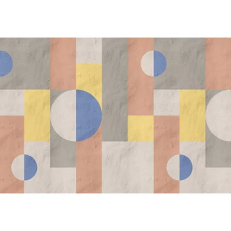 Geometrische Formen Tapete in Pastell - Modernes Vliesdesign 