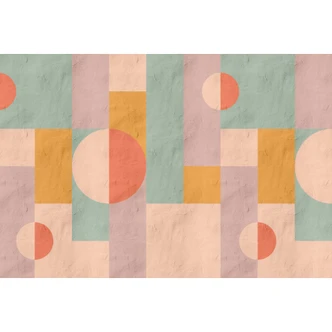 Fototapete Retro Geometrische Vliestapete - Sanfte Pastellfarben Muster 