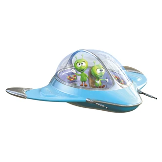 Michel Agullo - Aliens in Spaceship Wall Sticker 