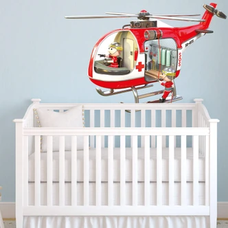 Wallsticker - Michel Agullo - Redningshelikopter 