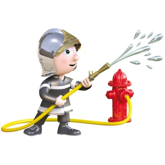 Muursticker Michel Agullo - Kleine Brandweerman 