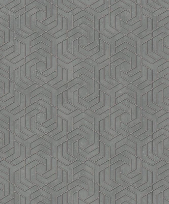3D look grey graphic non-woven wallpaper  