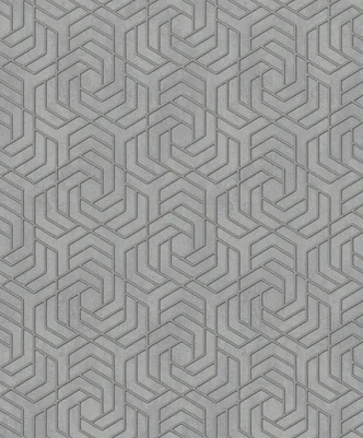 3D look grey graphic non-woven wallpaper  