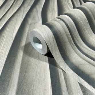 Non-woven wallpaper in beige, brown plaster look illusion 3D look modern  