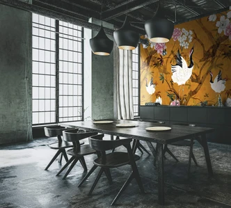 WallpaperPhoto wallpaper Japanese style, Orange graphic 3.40 x 2.65 m 