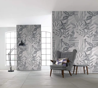 Fototapete mit Blattmotiv, Weiß Grafisch 2.70 x 1.06 m 