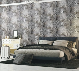 Graphic Photo Wallpaper, Grey Graphic 2.70 x 2.12 m 
