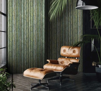 Bamboo Wallpaper Photo Wallpaper, Green Graphic 2.70 x 1.59 m 