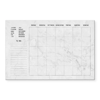 Memoboard Glas/Acryl Monatsplaner Marmor 
