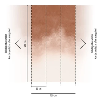 Icke-vävd fototapet akvarell brun grädde röd matt expanderbar 1,59 x 2,80 m Icke-vävd tapet tapet 