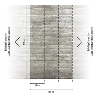 Icke-vävd fototapet betongutseende grå matt utdragbar 1,59 x 2,80 m Icke-vävd tapet väggmålning modern 