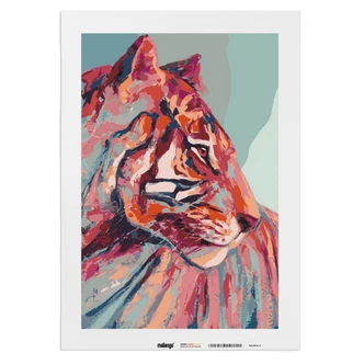 Malen nach Zahlen Leinwandbild - Tiger farbenfroh  