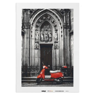 Malen nach Zahlen Leinwandbild - Rote Vespa  