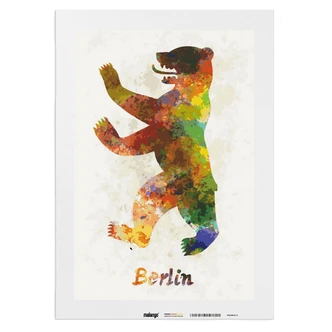 Malen nach Zahlen Leinwandbild - Berliner Bär  