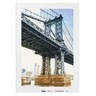 Malen nach Zahlen Leinwandbild - New York Manhatten Bridge  