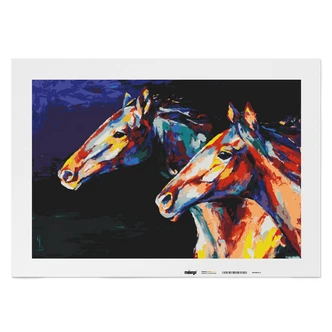 Malen nach Zahlen Leinwandbild - Pferde Paar Malen nach Zahlen Leinwandbild - Pferde Paar