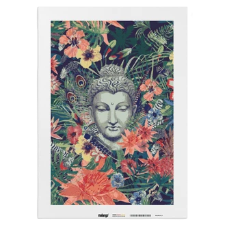 Malen nach Zahlen Leinwandbild - Buddha unter Blumen Malen nach Zahlen Leinwandbild - Buddha unter Blumen