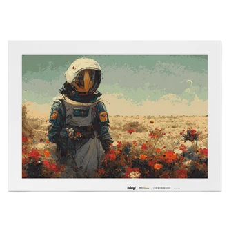 Malen nach Zahlen Leinwandbild - Astronaut  