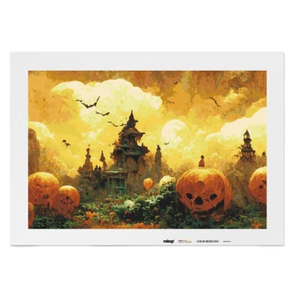 Malen nach Zahlen Leinwandbild - Halloween Stadt  