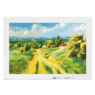 Malen nach Zahlen Leinwandbild - Landschaft im Sommer  