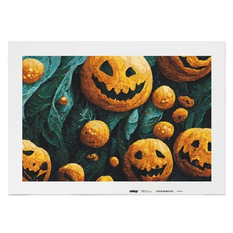 Malen nach Zahlen Leinwandbild - Halloween Kürbisse  