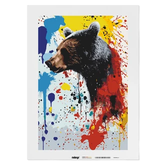 Malen nach Zahlen Leinwandbild - Bär Branko  