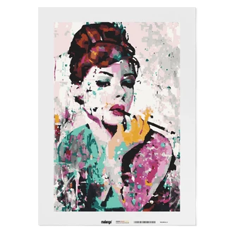 Malen nach Zahlen Leinwandbild - Audrey Hepburn Abstrakt  