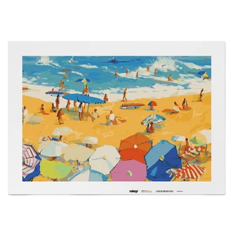 Malen nach Zahlen Leinwandbild - Strandzeit am Meer Malen nach Zahlen Leinwandbild - Strandzeit am Meer