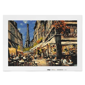 Malen nach Zahlen Leinwandbild - Café am Eifelturm No. 4 Malen nach Zahlen Leinwandbild - Café am Eifelturm No. 4