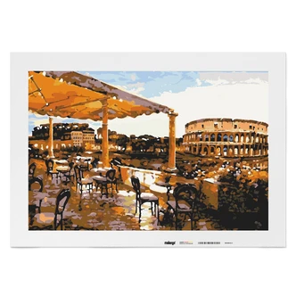 Malen nach Zahlen Leinwandbild - Café am Kolosseum No. 1 Malen nach Zahlen Leinwandbild - Café am Kolosseum No. 1