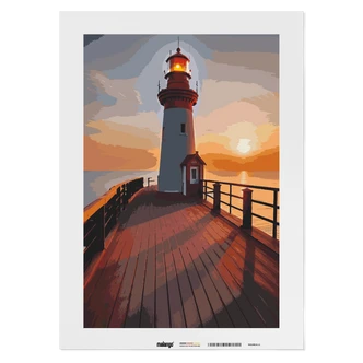Malen nach Zahlen Leinwandbild - Leuchtturm neue Perspektiven  
