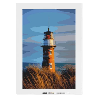 Malen nach Zahlen Leinwandbild - Leuchtturm weiter Blick  