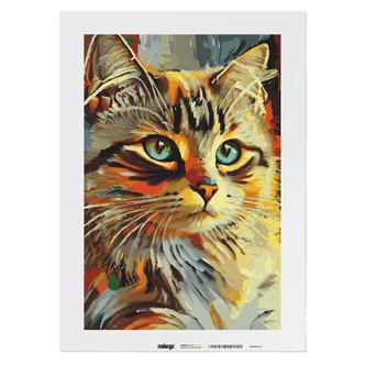 Malen nach Zahlen Leinwandbild - Katze Kimba modern  