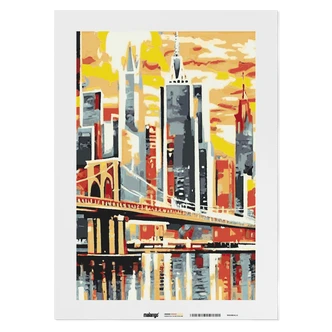 Malen nach Zahlen Leinwandbild - New York Blick über den East River  