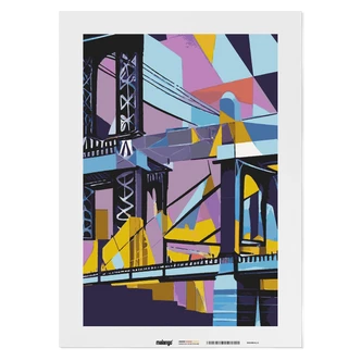 Malen nach Zahlen Leinwandbild - New York Manhatten Bridge abstrakt Malen nach Zahlen Leinwandbild - New York Manhatten Bridge abstrakt