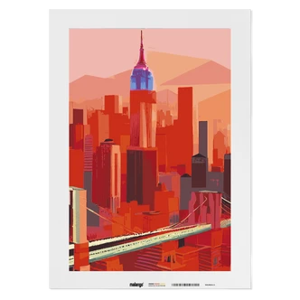 Malen nach Zahlen Leinwandbild - New York red Skyline Malen nach Zahlen Leinwandbild - New York red Skyline