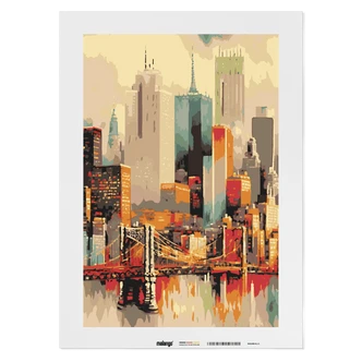 Malen nach Zahlen Leinwandbild - New York Spiegelbild im East River Malen nach Zahlen Leinwandbild - New York Spiegelbild im East River