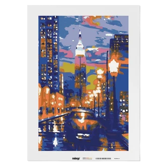 Malen nach Zahlen Leinwandbild - Empire State Building bei Dämmerung  