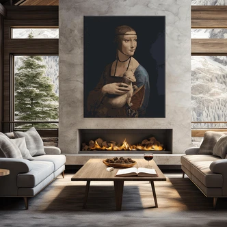 Malen nach Zahlen Leinwandbild - da Vinci - Dame mit dem Hermelin  