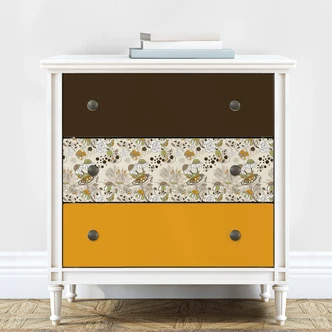 Möbelfolie, Dekofolie - abwischbar - Abstract Birds and Flowers 