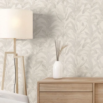 Tapet med mønster Urban Jungle tropiske blade creme - Bloomery Decor Tapet med mønster Urban Jungle tropiske blade creme - Bloomery Decor