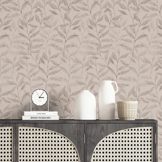 Mustertapete Zarte Aquarell-Blätter - Soft Grau - Bloomery Decor Mustertapete Zarte Aquarell-Blätter - Soft Grau - Bloomery Decor