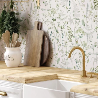 Mustertapete Kräuter und Wildblumen - UN Designs 