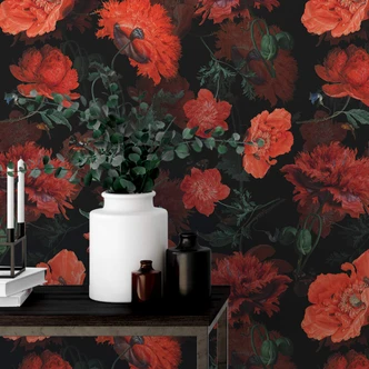 Mustertapete UN Designs - Rote Blüten Mustertapete UN Designs - Rote Blüten