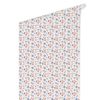 Patroonbehang – Aquarel Bloemen 01 – blauw Patroonbehang – Aquarel Bloemen 01 – blauw
