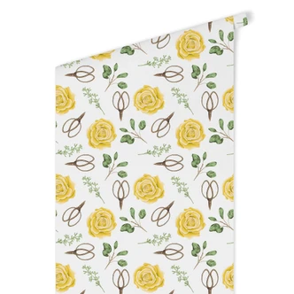 Patroonbehang – Aquarel Bloemen 04 – geel Patroonbehang – Aquarel Bloemen 04 – geel