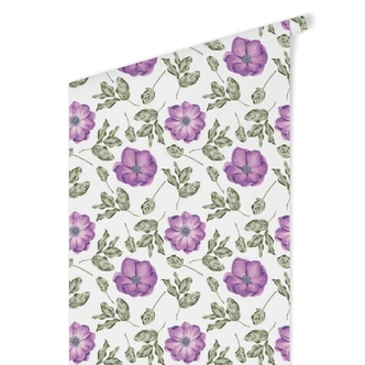 Tapet med mønster - akvarelblomster 05 - violet 